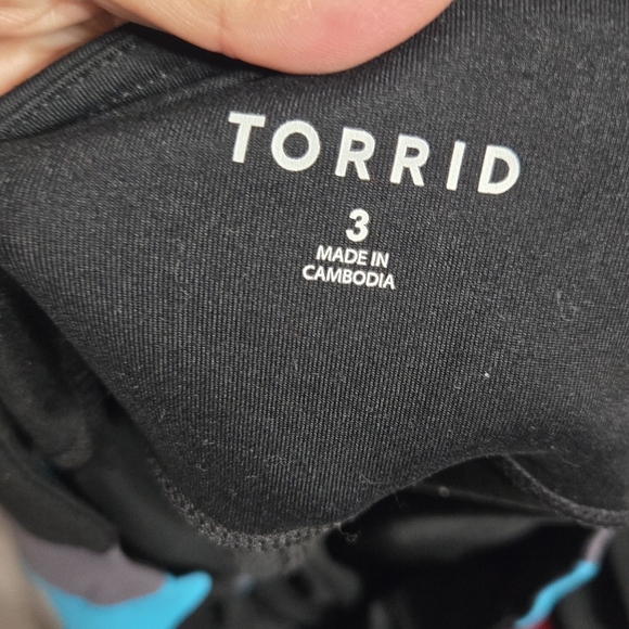 Torrid Performance Core Active Leggings Black Blue Gray Sz 3 7/8 Lenght - Picture 4 of 10
